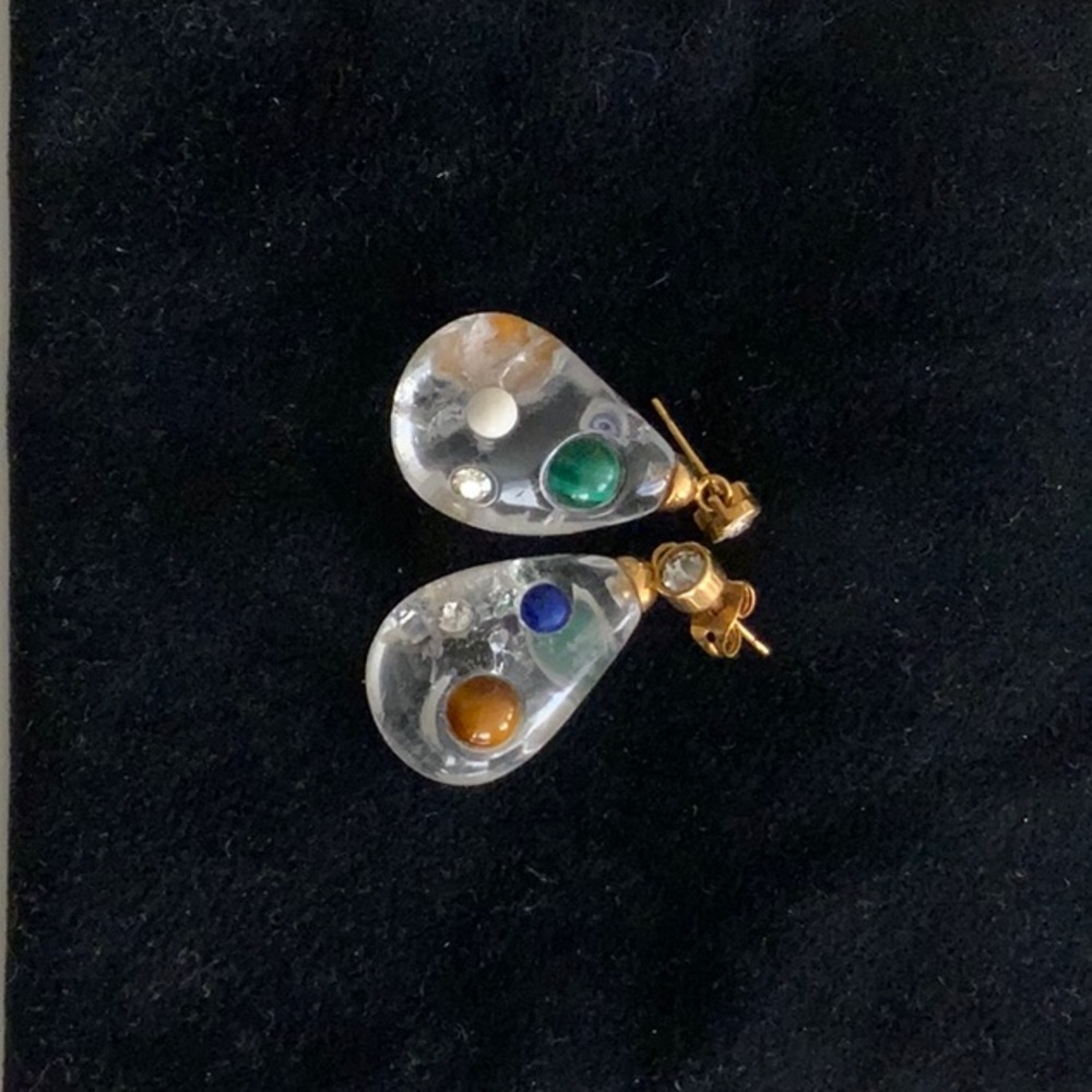Celine Gold and Green Earrings